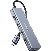 UGREEN USB C to USB A Hub, 4xUSB 3.0 Ports, 5Gbps Data Transfer,0.5ft Cable | USB-C 5V/2A Power Port for Laptop, MacBook Pro/Air, Mac Mini M4, iMac, iPad Pro, Chromebook, Dell XPS, Galaxy S23, and More
