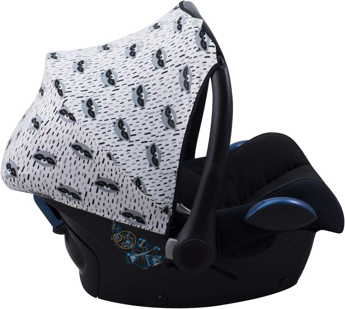 JYOKO Kids Canopy Hood Compatible with Maxi COSI Cabriofix Raccoon