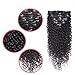 Superwigy Clip in Human Hair Extensions Full Head 7 Pieces Set Long Curly Wave Nature Black Silky for Black Women (15Inch 70g)
