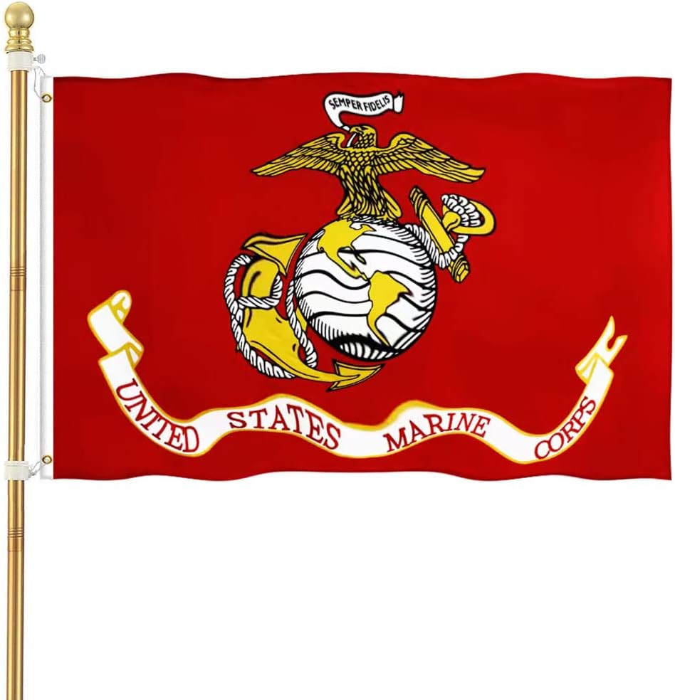 Flags - US Marine Corps USMC Military Flags 3x5 Outdoor- US Marine Army Flags with Super Durable Double Stitched and 2 Brass Grommets