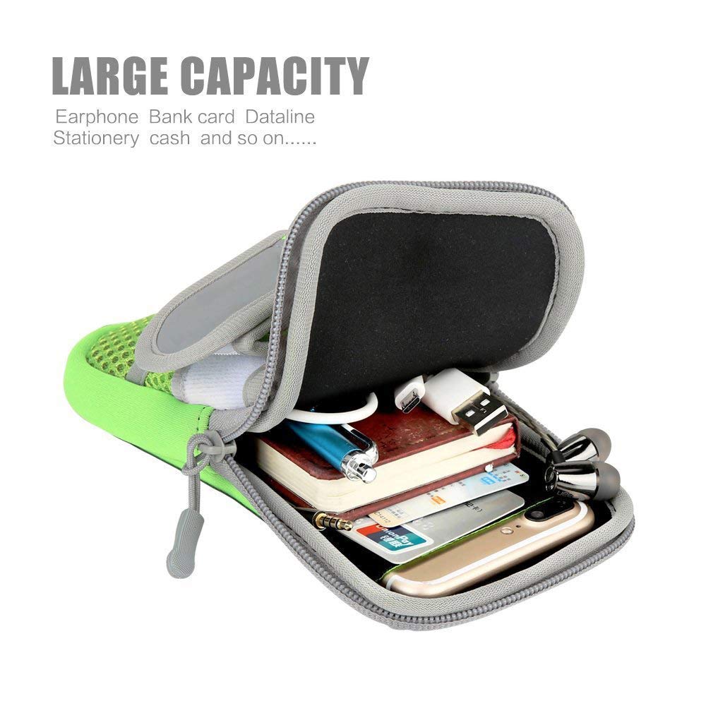 LENPOW Multifunctional Outdoor Sports Armband Sweatproof Running Armbag Casual Arm Package Bag Gym Fitness Cell Phone Bag Key Holder for iPhone X 8 7Plus 6sPlus Samsung Galaxy Note 5 4 S8 S7 Edge Plus