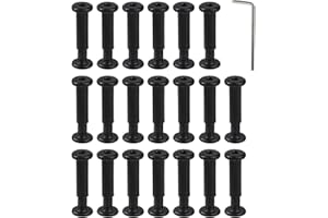 Oedema 20 Sets M4×10mm Black Chicago Screws Joint Furniture Binding Screws Stainless Steel Screw Rivets for Furniture, Chairs, Bed, Φ5×16mm