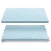 Beeveer 2 Pcs Adjustable Memory Foam Pillow, Thin Height 1.2'' Soft Insert Slim Flat Pillow for Neck Support Neck Pain Relief for Back, Side, Stomach Sleeper (23.6'' x 14.2''x 1.2'', Blue)
