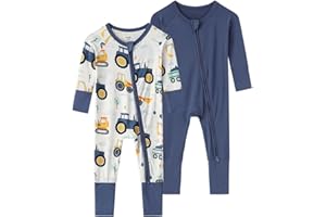 SUZEL Baby Viscose from Bamboo Footless Pajamas Boys Girls Zippy Pjs Sleep 'N Play Romper - 0-24 Months