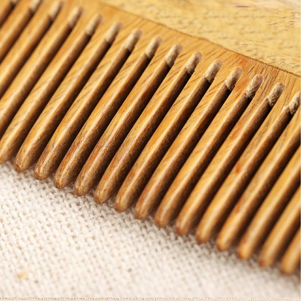 LWBTOSEE Wooden Tail Comb,Fine Tooth Wood Comb,100% Natural Green Sandalwood Anti Static Detangling(J) - Image 5