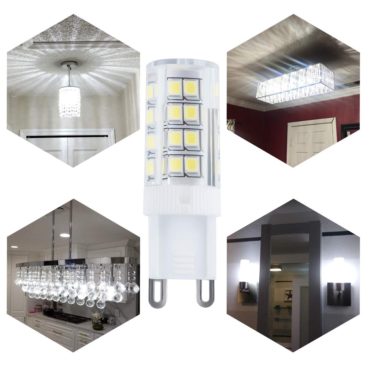 LED Bulbs 6Pack Daylight White 6000K LED Chandelier Bulbs Ceiling Fan