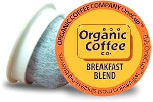 The Organic Coffee Co. Compostable Coffee Pods - Breakfast Blend (80 Ct) K Cup Compatible including Keurig 2.0, Medium Roast, USDA Organic