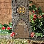 Garden Gnome Home Door in a Tree Art Pieces Outdoor Yard Decor