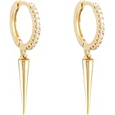 VACRONA Gold Heart Hoop Earrings Huggie Earrings for Women 14k Gold Plated Small Hoops Earrings