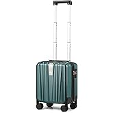 Hanke 14 Inch Underseat Carry On Luggage with Wheels Hard Shell Suitcases Lightweight Small Luggage for Weekender Mini Suitcase Carry On Bag Travel Luggage for Travel Rolling Suitcase.(Blackish Green)