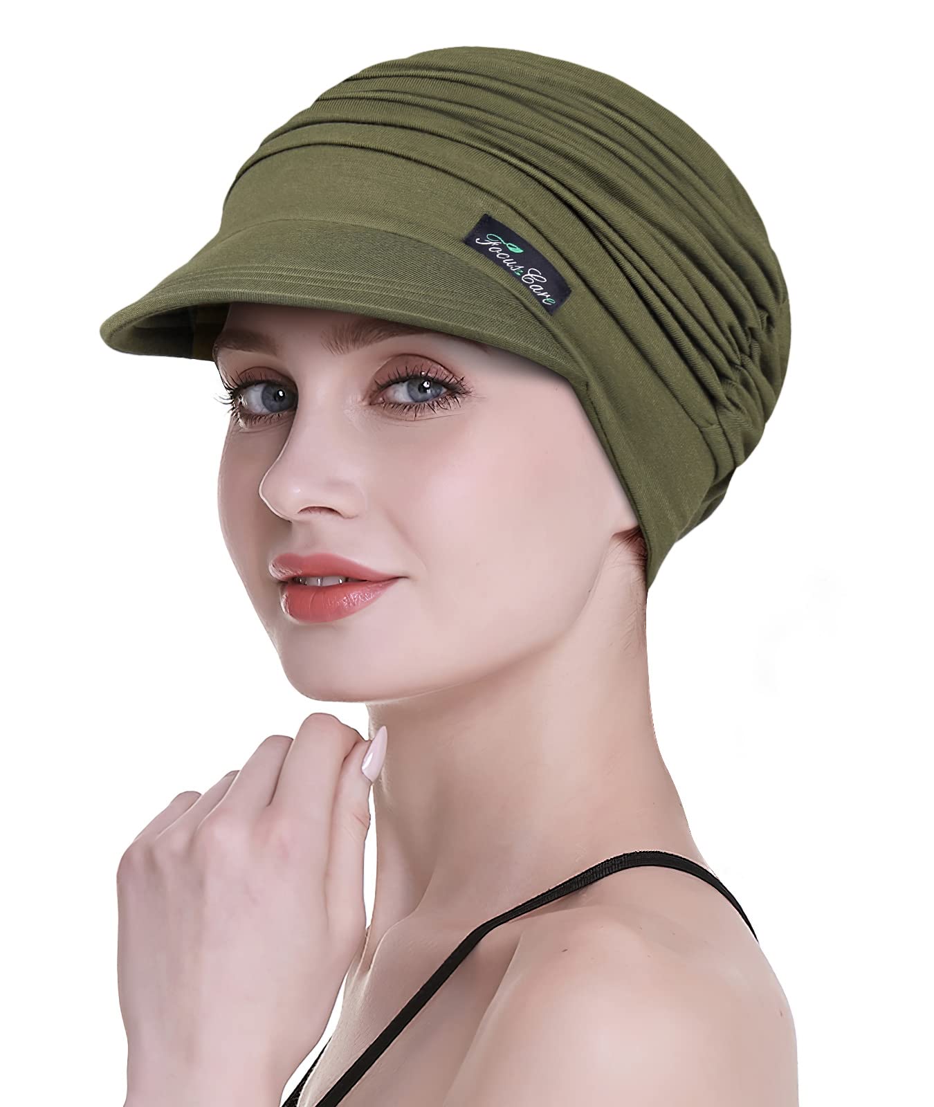 FocusCare Cowboys Cap,Summer Protecting Sun Cool Bamboo Knitting Headwear Army Green