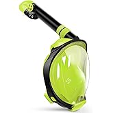 Greatever G2 Full Face Snorkel Mask with Latest Dry Top System,Foldable 180 Degree Panoramic View Snorkeling Mask with Camera Mount,Safe Breathing,Anti-Leak&Anti-Fog