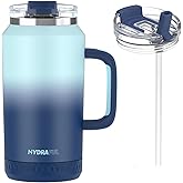 Hydraful 64 oz Tumbler with Handle and Straw - 100% Leak-Proof - Insulated Cup Reusable Stainless Steel Large Water Bottle Travel Mug for Gym, Hiking, and Camping - Gifts for Women Men Him Her