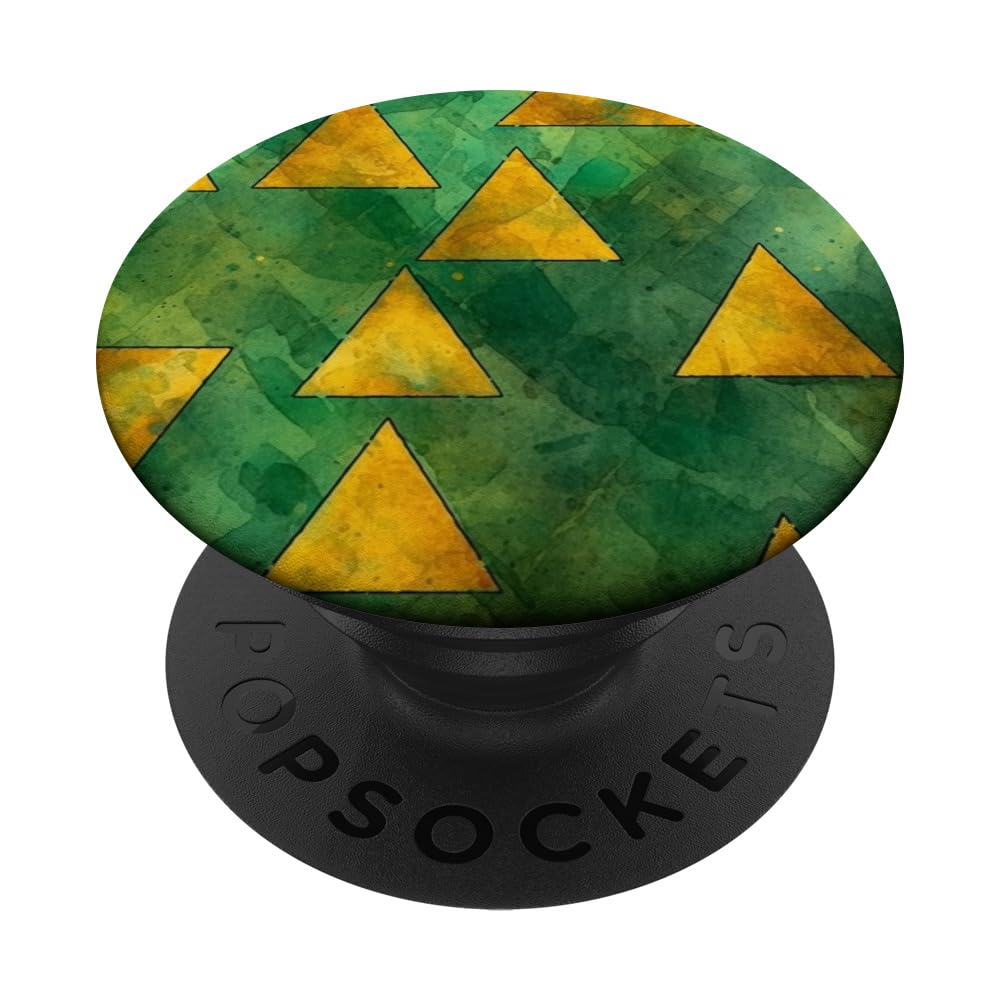 Emerald Green Mustard Yellow Geometric PopSockets Swappable PopGrip