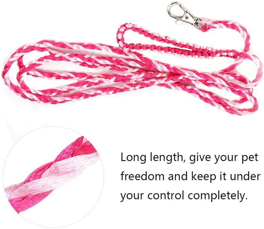 Sheens Hamster Harness, Adjustable Squirrel Harness Leash Small Animal Outdoor Walking Training Lead Rope for Pet Dwarf Hamster Gerbil Rat Mouse(Powder + rose red) - Image 5