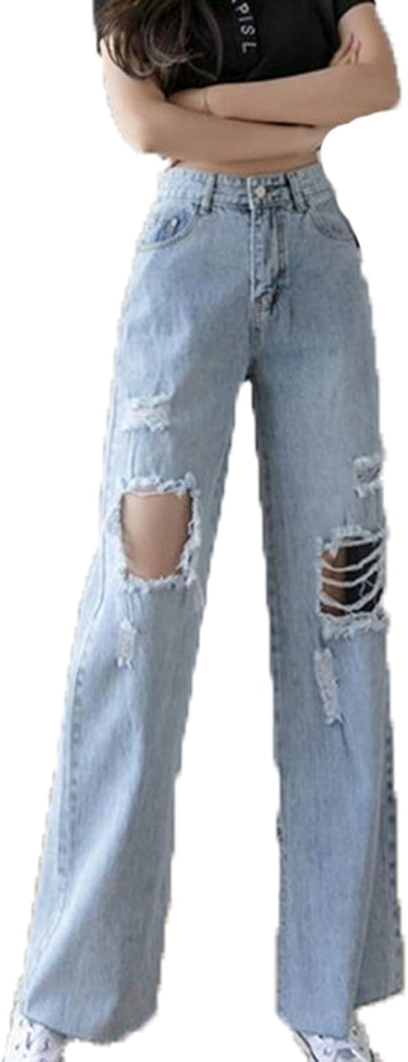 Pantalones de mezclilla para mujer, pantalones de mezclilla rasgados de