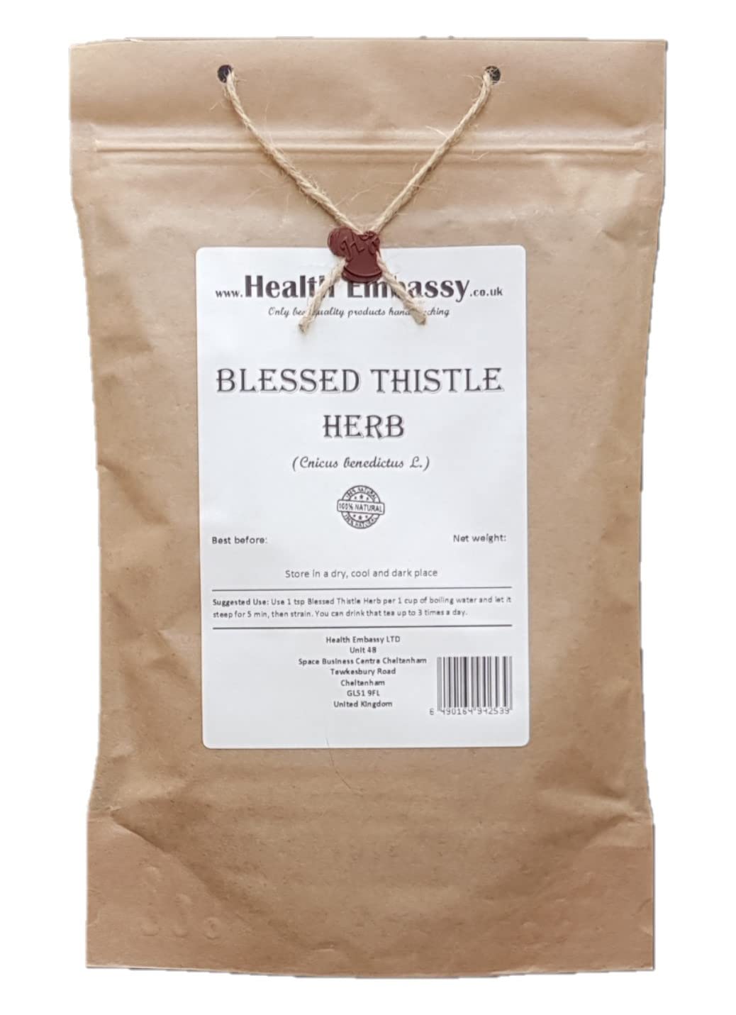 Health Embassy Blessed Thistle Herb Tea | Cnicus Benedictus L | 100g