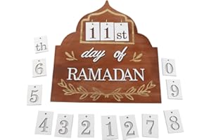 MACLARONX Ramadan Calendar 2024 Ramadan Decorations for Home Wooden Countdown Advent Calendars Tracker Date Activities Eid Mubarak Decorations for Muslim Islamic kids Table Decor (A)