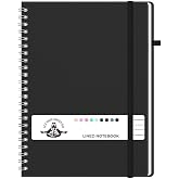 Spiral Notebook, Journal for Writing, Women Men, Work Travel, A5 | Flexible Cover, Better Fit | Black, College Ruled Lined 140 Pages for Note Taking, Journaling, Office, School