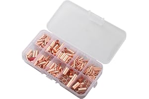 250Pcs Wire Ferrules Kit with 7 Sizes Copper Crimp Connectors for Electrical Terminals in AWG6/8/10/12/14/16/18