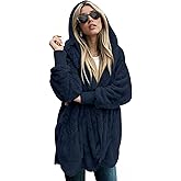 LONGYUAN Womens Jacket Winter Coats Hooded Cardigan Fleece Sweaters