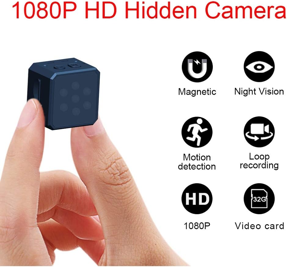 Mini Spy Hidden Camera,1080P Portable Small HD Wireless Home Security Surveillance Cameras, Hidden Security Cube Camera Recorder, HD, Night Vision and Motion Detection for Home Surveillance