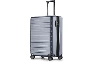 NINETYGO Carry On Luggage 22x14x9 Airline Approved, 20 Inch Luggage with Smooth Spinner Wheels, Lightweight, Hard Shell PC Suitcase Carry-On, Travel Luggage, TSA Approved (Grey, Rhine Basic)