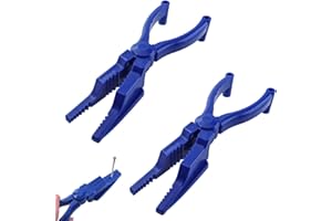 DUPOCHU 2 Pcs Nail Holder for Hammering, Plastic Pliers, Finger Safe for Hammer Nails in Slip Joint Pliers,Slip Joint Pliers Tool Gadget for Household Construction