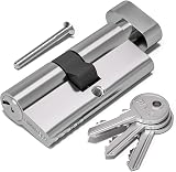 Bwintech 90mm Euro Cylinder Lock 40/50T Chrome Anti Pick Drill Bump