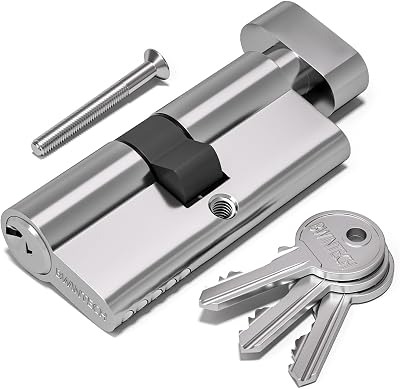 Bwintech 90mm Euro Cylinder Lock 40/50T Chrome Anti Pick Drill Bump