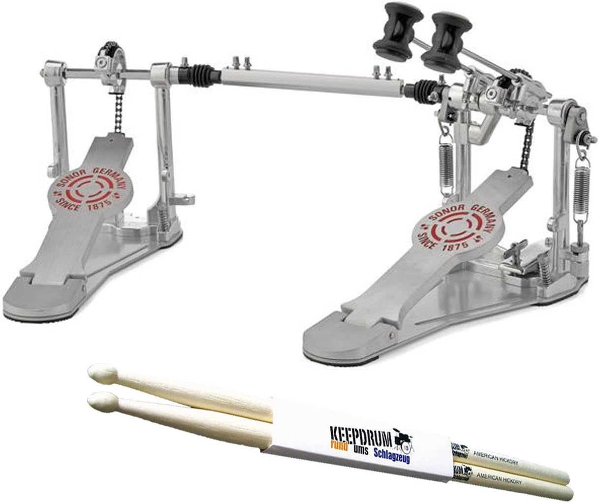 Sonor DP 2000 bass drum double pedal + keepdrum drumsticks 1 pair