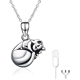 ONEFINITY Cat/Dog Urn Necklace for Ashes Sterling Silver Cat/Dog Keepsake Pet Memorial Pendant Jewelry Gift for Women Men