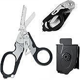 MYLEUS Heavy-Duty Emergency Response Shear with Strap Cutter & Glass Breaker, Multifunctional Foldable Outdoor Multitool Plie