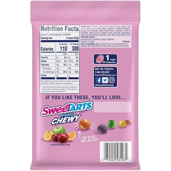 SWEETARTS ROPES, CHERRY PUNCH CANDY, 3 OUNCE POUCH (PACK OF 12)
