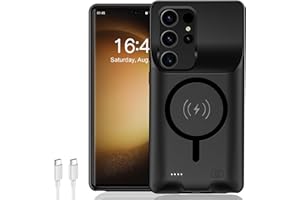 KCKEBLM Battery Case for Galaxy S23 Ultra, [12000mAh] Slim Portable Protective Fast Charging Case Backup Power Bank Battery Case Compatible with Galaxy S23 Ultra-6.8 inch-Black