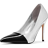 Elisabet Tang Women's High Heels Pumps Closed Pointed Toe Stiletto 4inch Heels Classic Office Special Dressy Wedding Pump Shoes