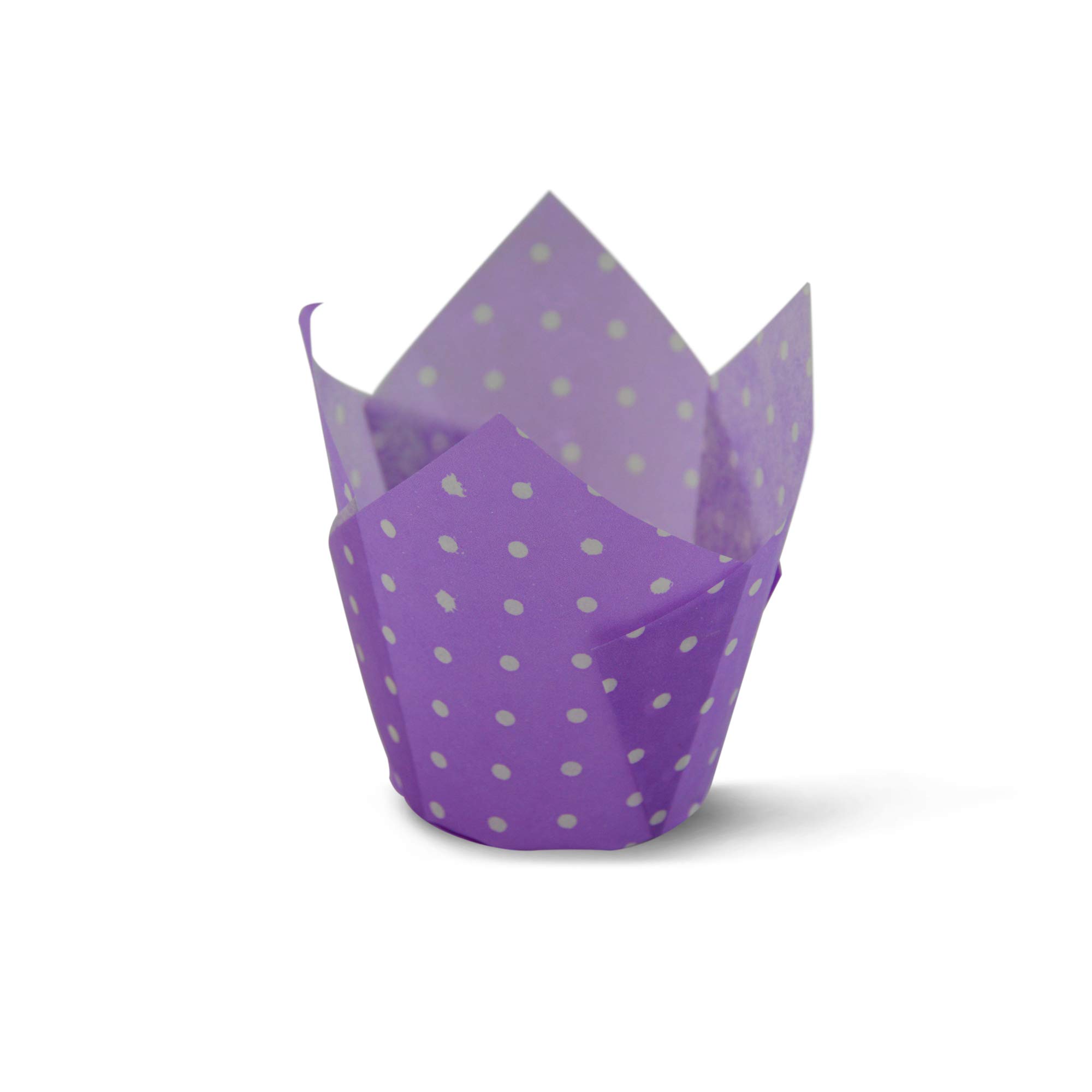 Polka Dot Purple Tulip Baking Cups Cupcake Liners Muffin Liners Greaseproof Paper 100
