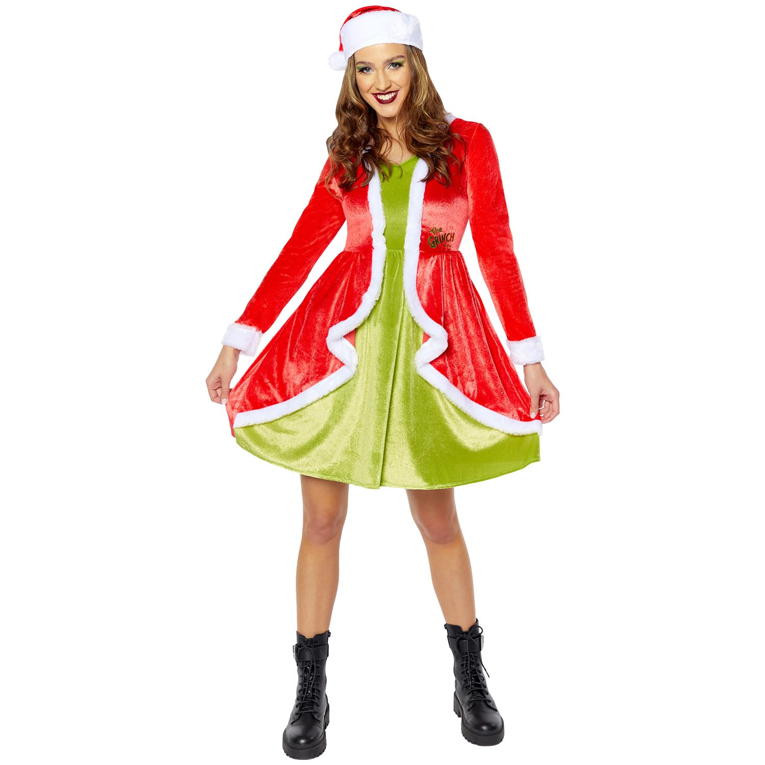 amscan 9918325 - Adults Officially Licensed The Grinch Classic Women's Christmas Costume Size: 16-18