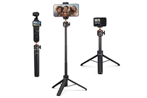 K&F CONCEPT 25'' Selfie Stick,MS-62 Lightweight Portable Phone Tripod with 1/4" Screw Interface, 360° Ball Head, Compatible w