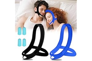 HAYIUE Anti Snoring Chin Strap for Sleeping, 2 Pack Adjustable Jaw Support Strap to Keep Mouth Closed, Soft Snoring Solution for Men Women, Stops Snoring Dry Mouth, Comfort Fit Nighttime Sleeping Aid