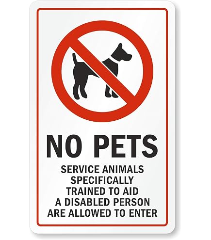 SmartSign "No Animals Except Trained Service Animals" Metal Sign - 14x10 Inch, Rustproof Aluminum, Green/Black - View #2