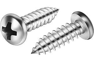 MELLEWELL #8 x 3/8" Pan Head Self Tapping Screw, Pan Head Sheet Metal Screws Wood Screws, Stainless Steel 304 (18-8), 100 Pack