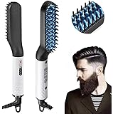 Beard Straightener Brush Comb,Fast Styling Hair Straightener Brush and Beard Straightener Curling Hot Comb for Men & Women
