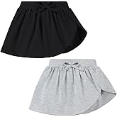 NARPLO 2 Pack Toddler Girls Skirts Skorts Built in Shorts Elastic Flared Baby Flowy Tennis Athletic Skirts Skorts for Girls