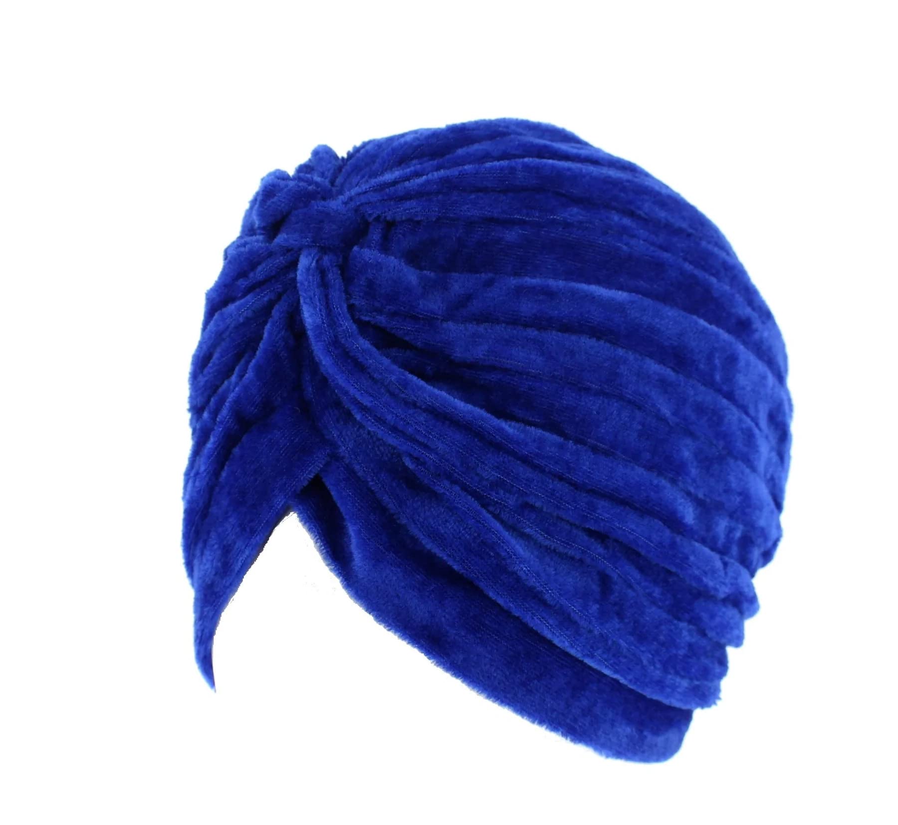 Topkids Accessories Velvet Hair Turban Wrap, Sleep Cap, Scarf, Towel, Chemo Headwear for Women UK, Silk Hair Wrap for Sleeping (Royal Blue)