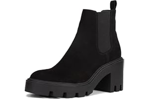 REDTOP Women's Chelsea Boots Fashion Platform High Heel Ankle Booties Round Toe Casual Elastic Chunky Block Heel Boots