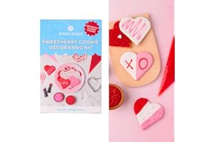 Sweets Indeed Decorating Kit Heart Sprinkle Icing Piping bags Cookie cutters Food color tubes 9.71 ounces