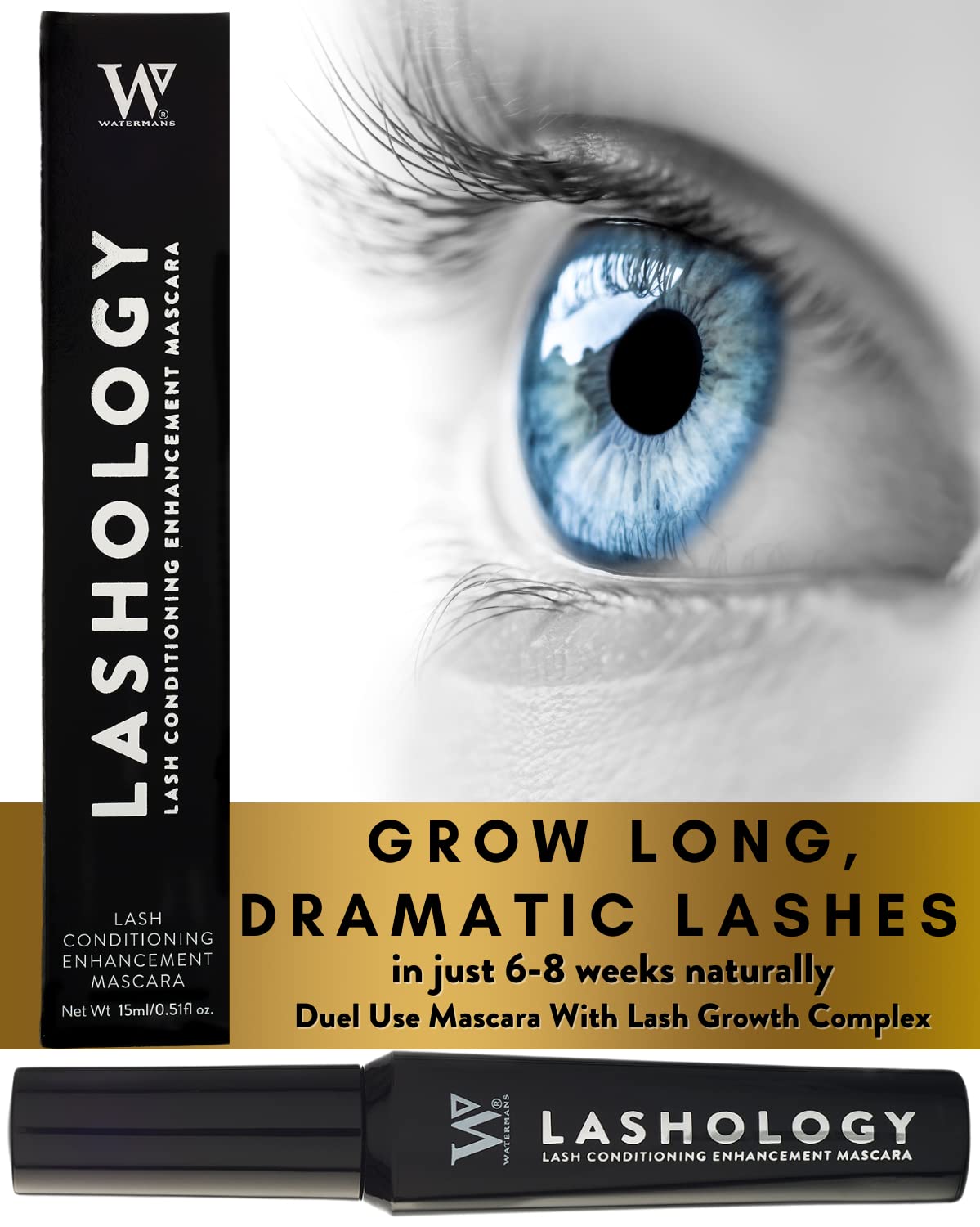 Lashology Eyelash Growth Mascara (Black), Upgrade Your Lash Growth Serum, Thicker, Stronger, Fuller and Longer Looking Lashes - No1 Eyelash Treatments
