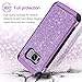 BENTOBEN Galaxy S8 Case, Samsung Galaxy S8 Case, Shockproof Glitter Sparkly Bling 2 in 1 Hybrid Hard PC Shiny Faux Leather Chrome Protective Case for Samsung Galaxy S8 2017 (5.8 Inch), Purple