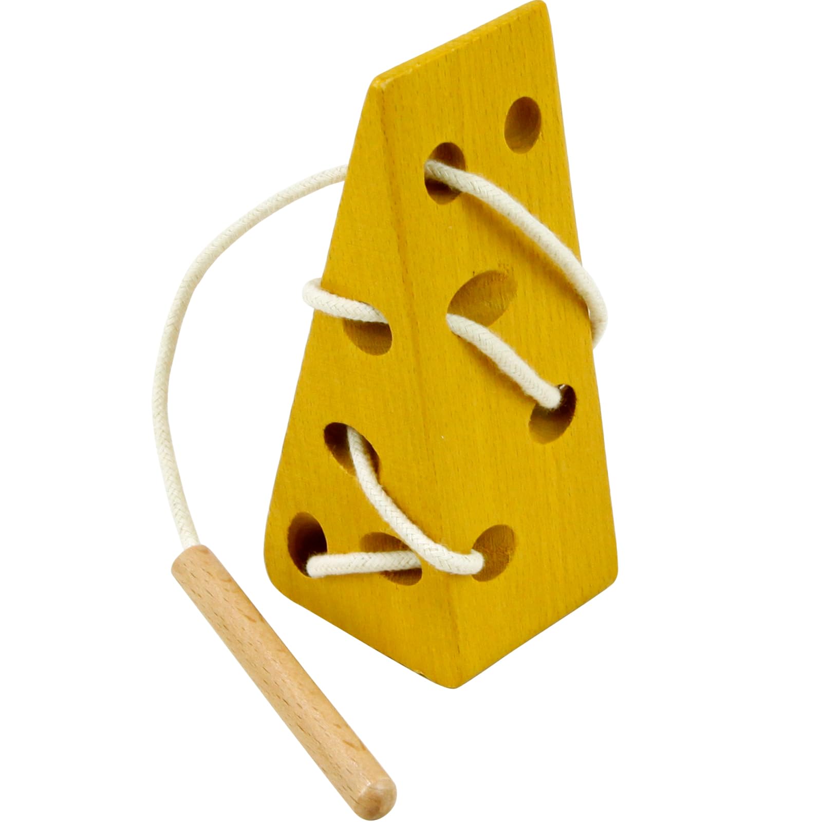 Photo 1 of Sealive Wooden Lacing Toys for Toddlers Boys Girls, Montessori Activity Cheese-Shaped Educational Learning Set, Natrue Wood, Travel-Friendly Lacing Toys for Toddlers 1-3, Fine Motor Skills Development